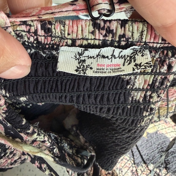 Free People Heat Wave Printed Maxi Dress Black Combo Size L Boho Floral - Picture 6 of 7